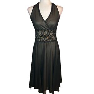 Black lace halter dress